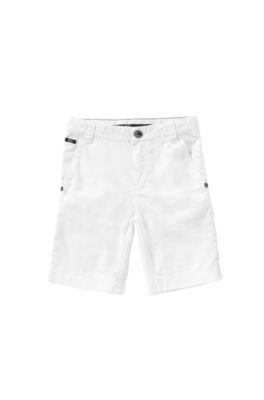'J24386' | Boys Cotton Poplin Bermuda Shorts, White