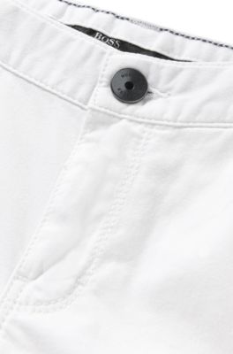 'J24386' | Boys Cotton Poplin Bermuda Shorts, White