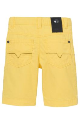 'J24386' | Boys Cotton Poplin Bermuda Shorts, Yellow