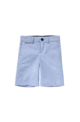 'J24411' | Boys Cotton End-on-End Bermuda Shorts, Light Blue
