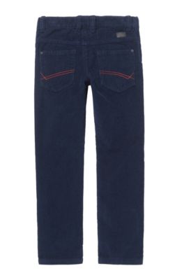 'J24419' | Boys Stretch Cotton Corduroy Trousers, Dark Blue