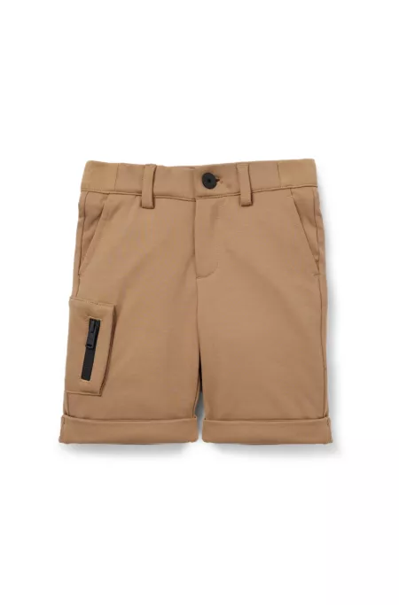 Kids' cargo shorts in stretch piqué