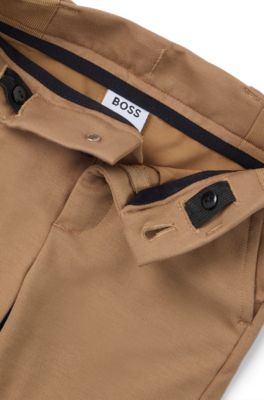 Kids' cargo shorts in stretch piqu&eacute;, Brown