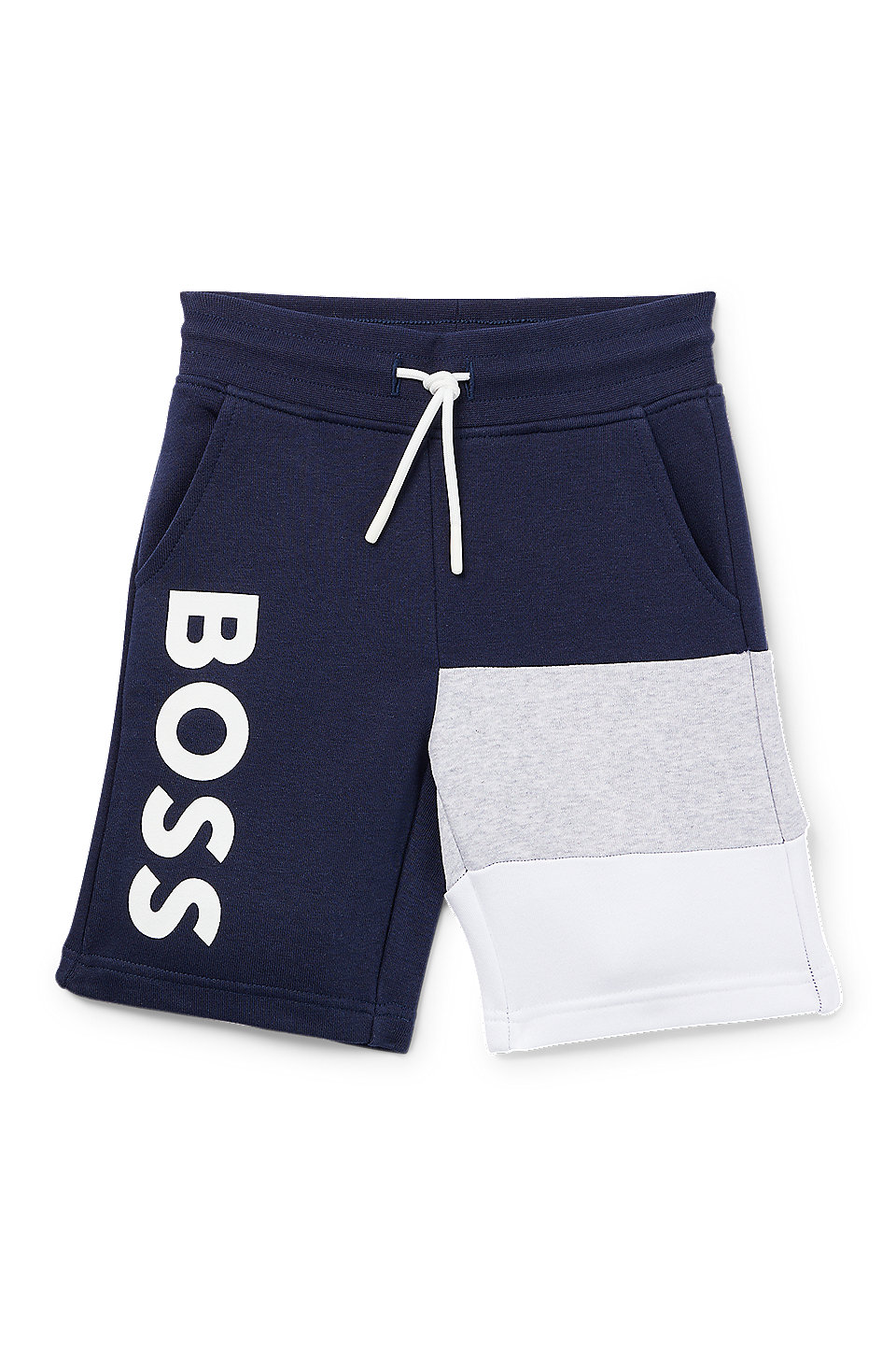 BOSS - Kids' shorts with color-blocking and logo