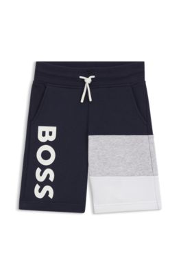 Kids' logo loungewear shorts in a cotton blend, Dark Blue