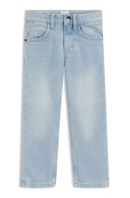 Kids' blue regular-fit jeans in stretch denim