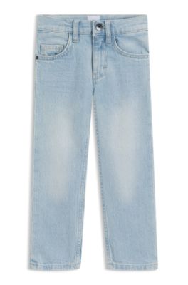 Kids' blue regular-fit jeans in stretch denim, Light Blue