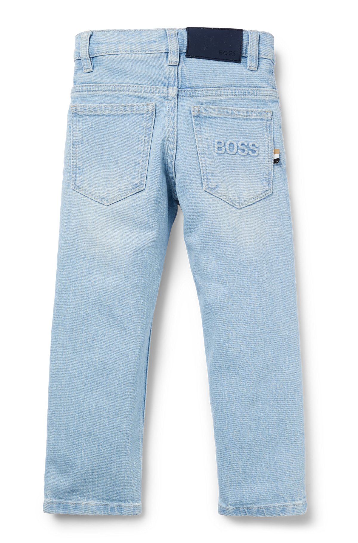 BOSS - Kids' regular-fit jeans in blue stretch denim