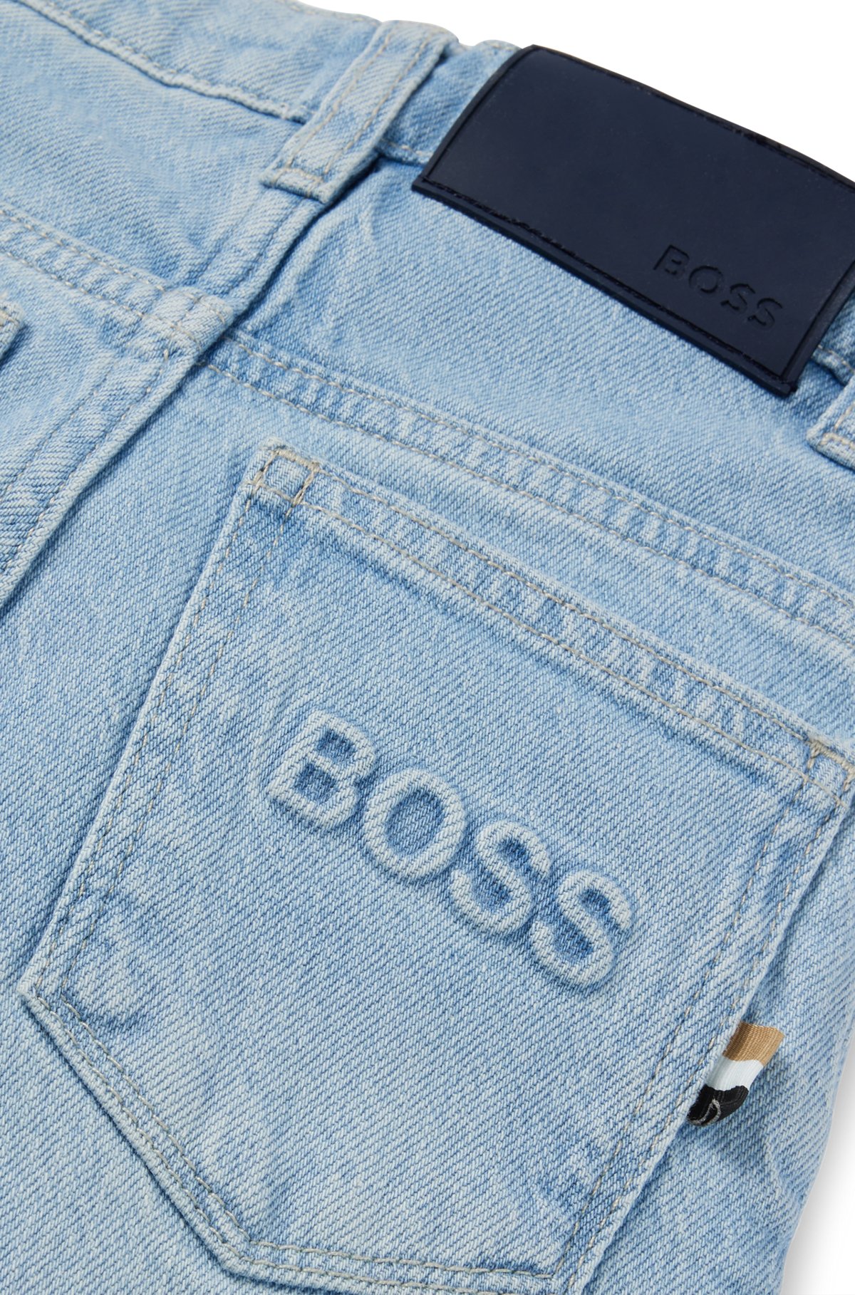 BOSS - Kids' regular-fit jeans in blue stretch denim