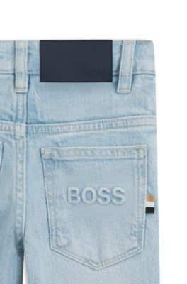 Kids' blue regular-fit jeans in stretch denim, Light Blue