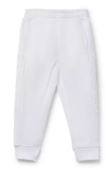 Kids' tracksuit bottoms with embossed logos