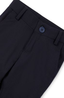 Kids' regular-fit suit trousers in stretch wool, Dark Blue