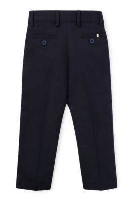 Kids' regular-fit suit trousers in stretch wool, Dark Blue