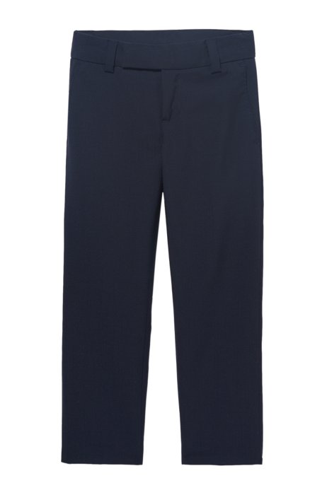 'J24V07' | Boys Wool Dress Pants, Dark Blue