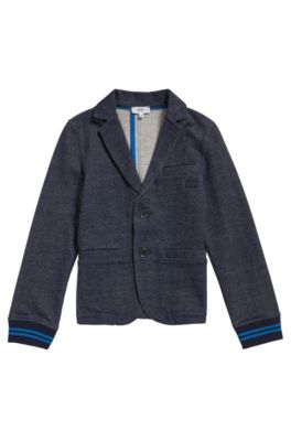 BOSS 'J25A12' Boys Cotton Melange Blazer Dark Blue