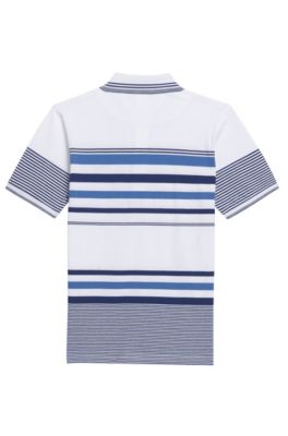 'J25A31' | Boys Cotton Polo Shirt, Patterned