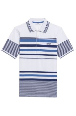 'J25A31' | Boys Cotton Polo Shirt, Patterned