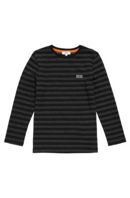 BOSS 'J25A37' Boys Cotton Long Sleeve T-Shirt Black - Main Image