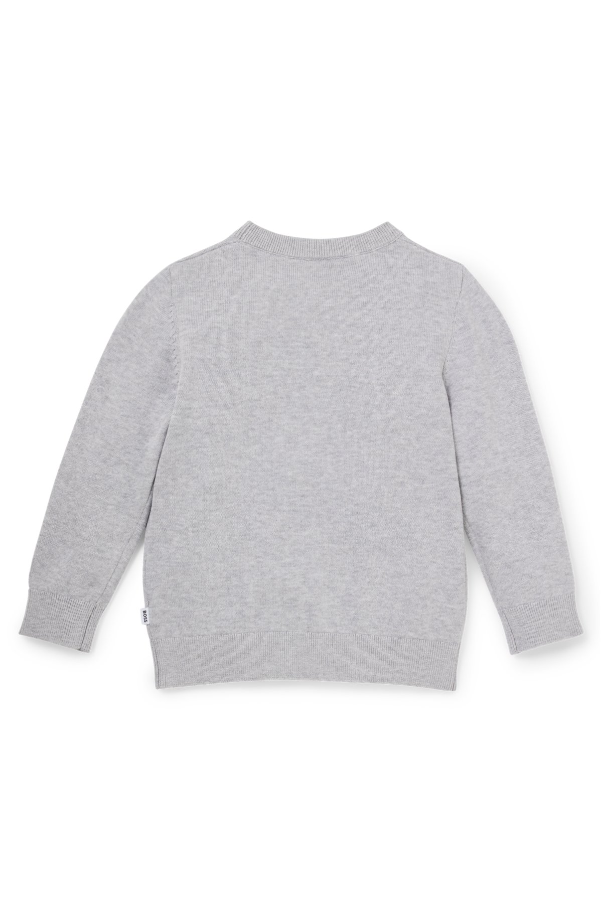 BOSS - Kids' sweater in combed cotton with embossed logo print