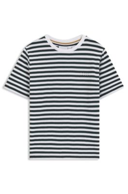 Kids' horizontal-stripe T-shirt cotton jersey