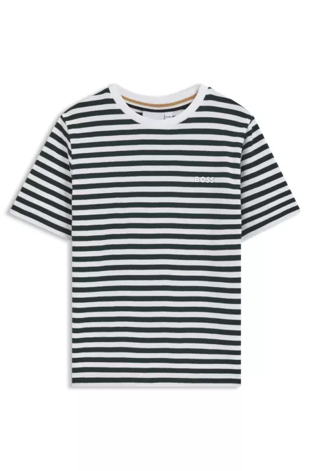 Kids' horizontal-stripe T-shirt in cotton jersey