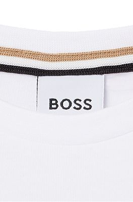 BOSS - Kids' sports bra with signature stripes and logo
