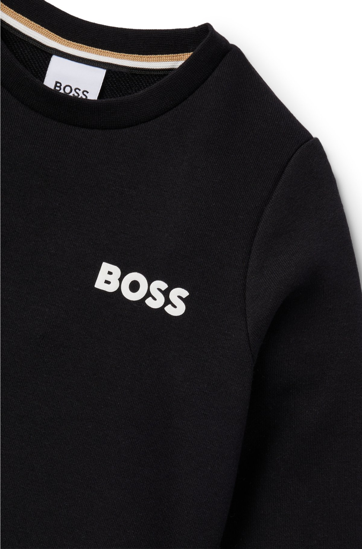 Boys Printed Round Neck Sweatshirt - Black