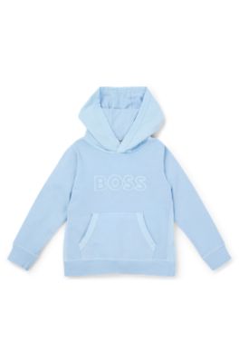 BOSS Kids hoodie in French terry with logo print