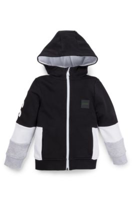 BOSS Kids zip up hoodie with logo print