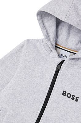 BOSS - Kids' zip-up hoodie with contrast logo