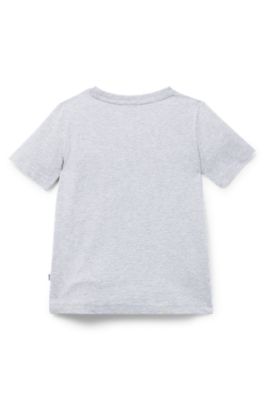 Kids' logo-artwork T-shirt in cotton jersey, Light Grey