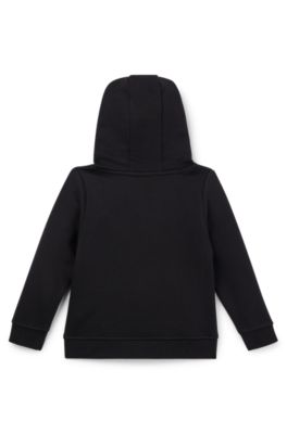 Kids' hoodie with embroidered gradient logo, Black
