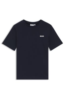 Kids' logo-print T-shirt in cotton jersey, Dark Blue