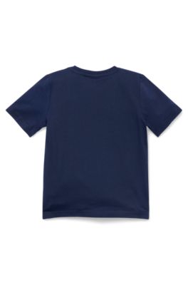 Kids' logo-print T-shirt in cotton jersey, Dark Blue