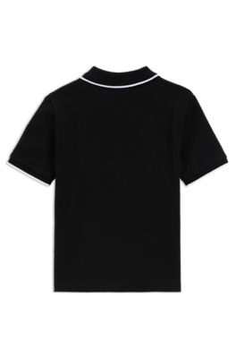 Kids' cotton polo shirt, Black