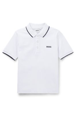 Kids' cotton polo shirt, White