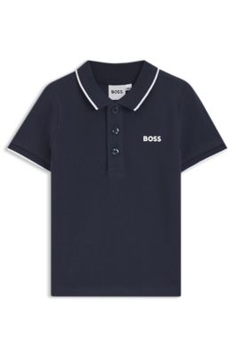 Kids' cotton polo shirt, Dark Blue
