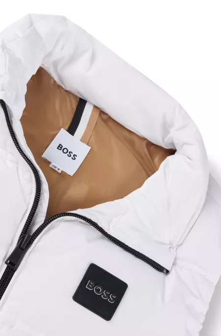 Kids' water-repellent gilet with logo details