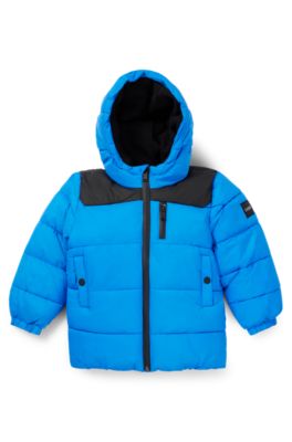 Kids' hooded jacket with logo details, Blue