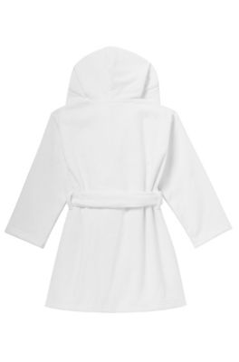 'J27V60' | Boys Cotton Terry Hooded Bath Robe, White