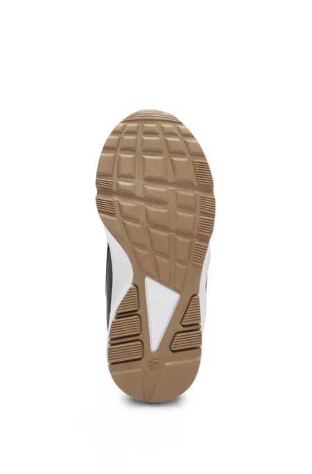 Kids' mixed-material trainers with branded elastic