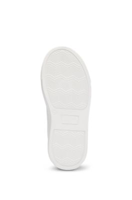 Kids' leather trainers with logos and monograms, White