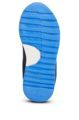 Kids&rsquo; lace-up trainers with logo details, Dark Blue