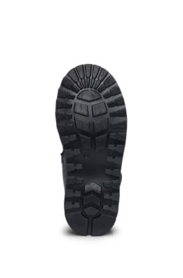 Kids' hiking-style boots in leather, Black