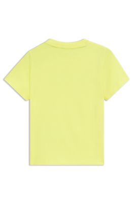 Kids' embossed-logo T-shirt in cotton jersey, Yellow