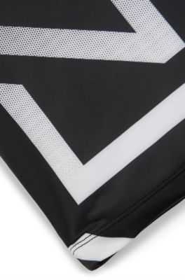 Kids' V-neck T-shirt with degrad&eacute; artwork, Black