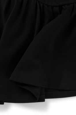 Vestido sin mangas para ni&ntilde;as en tejido el&aacute;stico con logo estampado, Negro