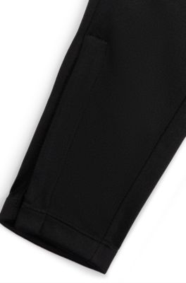 Kids' tracksuit bottoms with stripes and logo details, Black