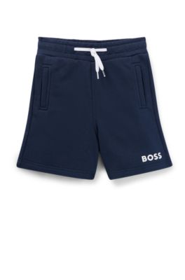 Kids' logo-print shorts in a cotton blend, Dark Blue