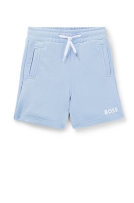 Kids' logo-print shorts in a cotton blend, Light Blue